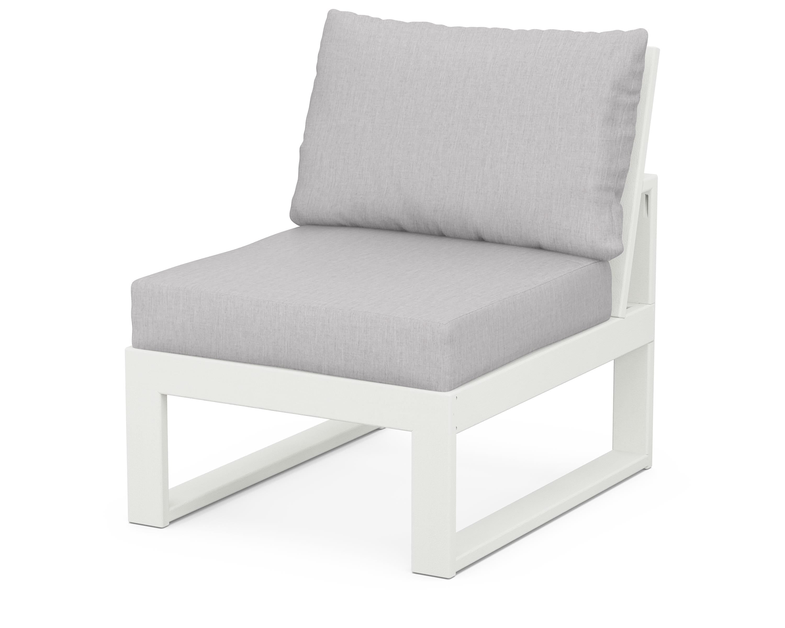 Unbranded Modular Armless Chair in Vintage White / Granite