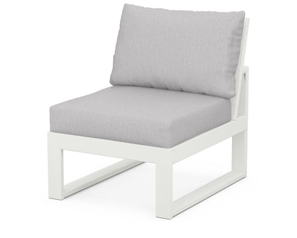 Unbranded Modular Armless Chair in Vintage White / Granite