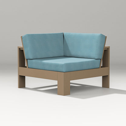 PW Designer Series Latitude Modular Corner Chair in Vintage Sahara / Lattice Sky Blue