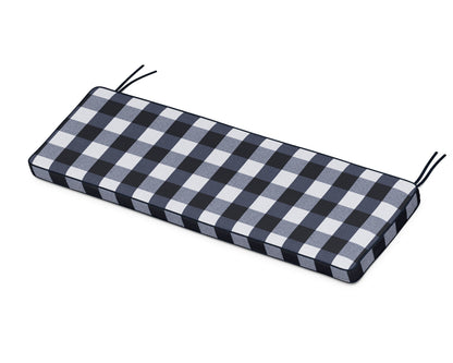 Martha Stewart by POLYWOOD® Chinoiserie Bench Seat Cushion in Buffalo Plaid Marine Indigo