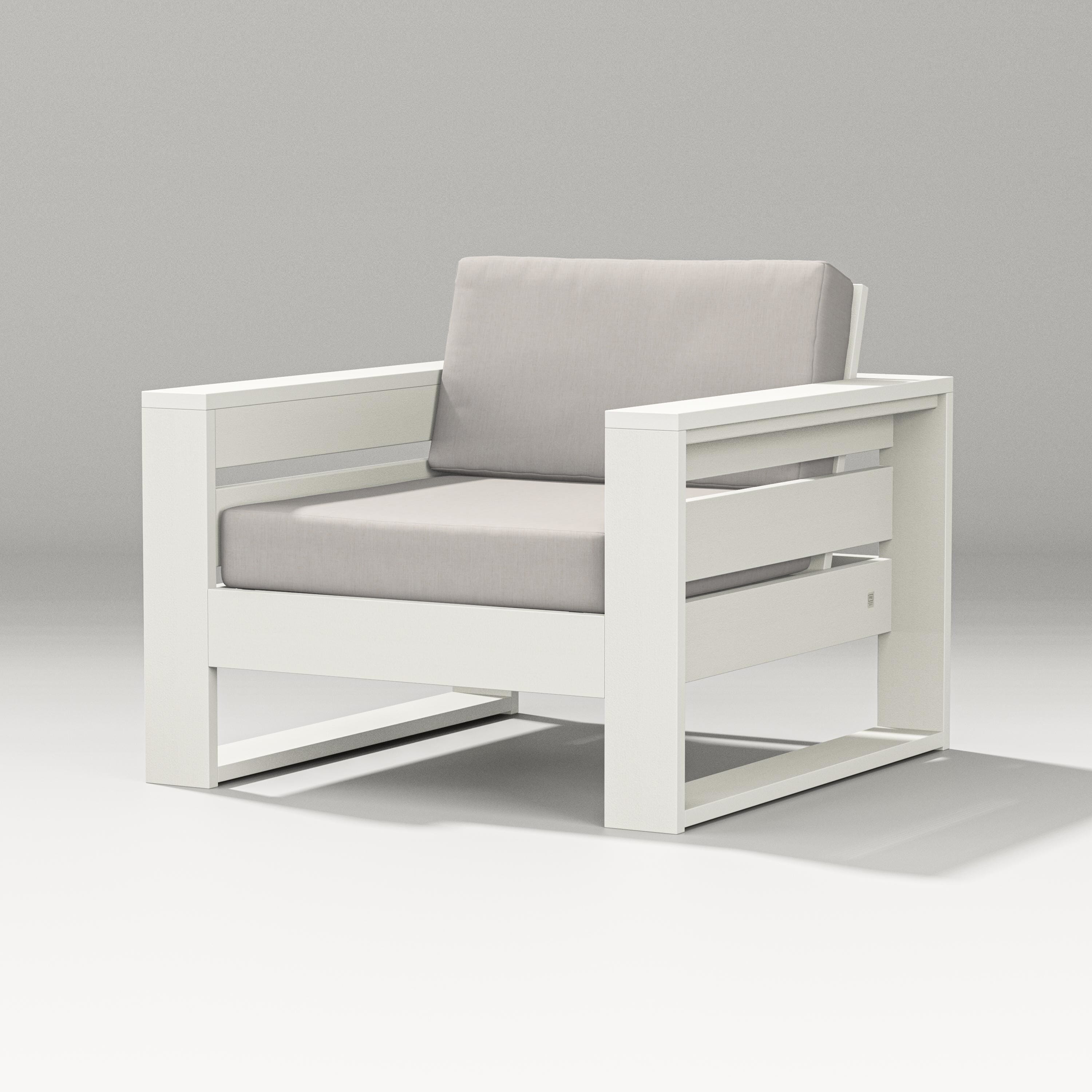 PW Designer Series Latitude Lounge Chair in Vintage White / Cast Ash