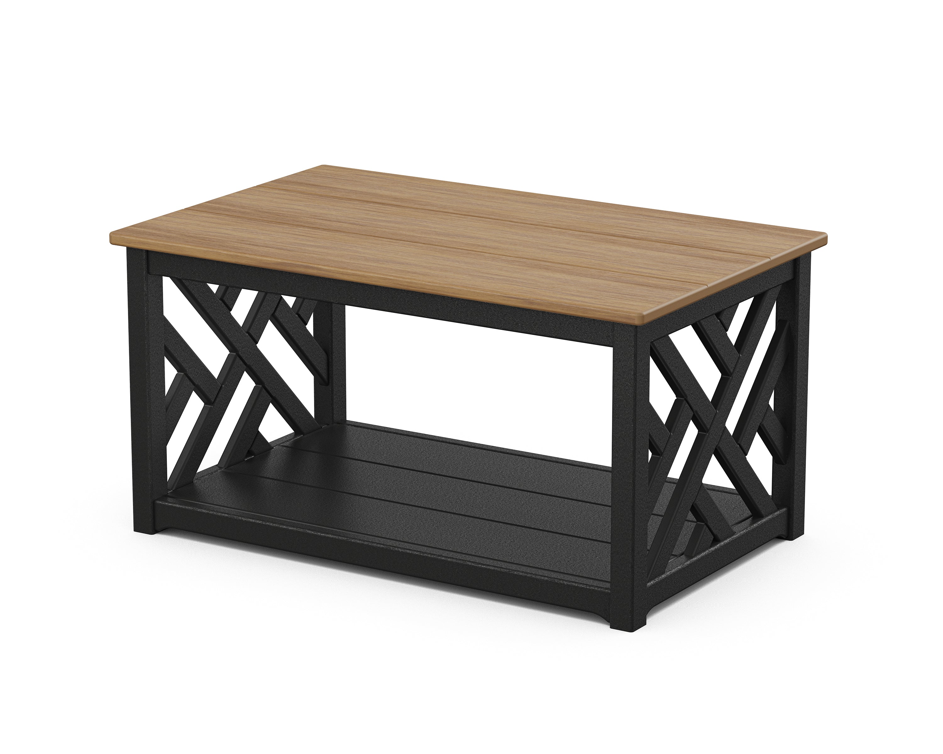 POLYWOOD® Chippendale Coffee Table in Black / Natural