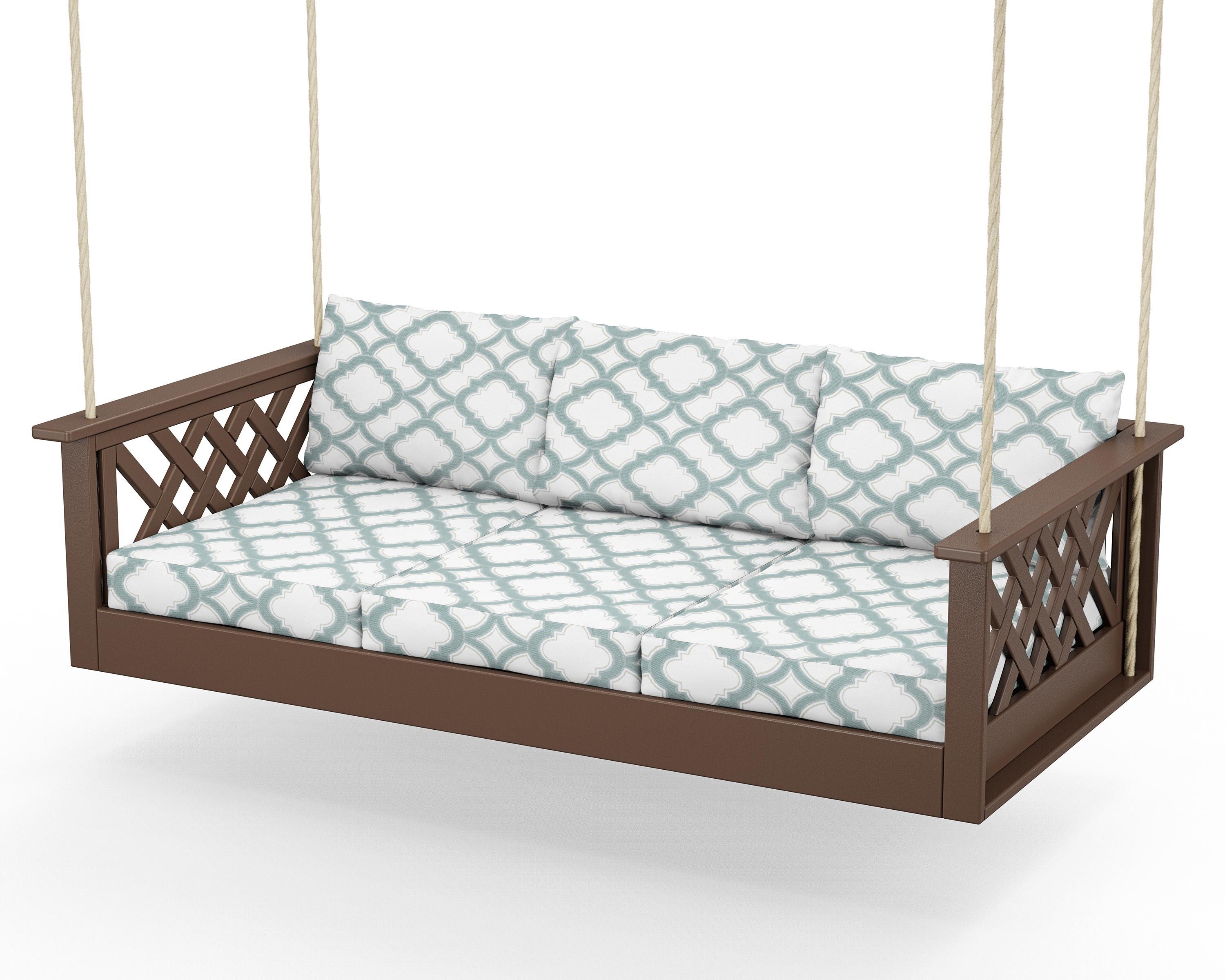 Country Living Wovendale Daybed Swing in Mahogany / Trellis Glacier Spa