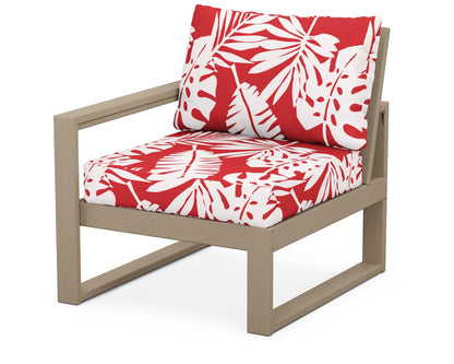 POLYWOOD® EDGE Modular Left Arm Chair in Vintage Sahara / Leaf Crimson