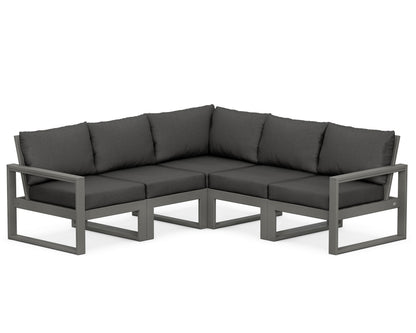 POLYWOOD® EDGE 5-Piece Modular Deep Seating Set in Slate Grey / Spectrum Carbon
