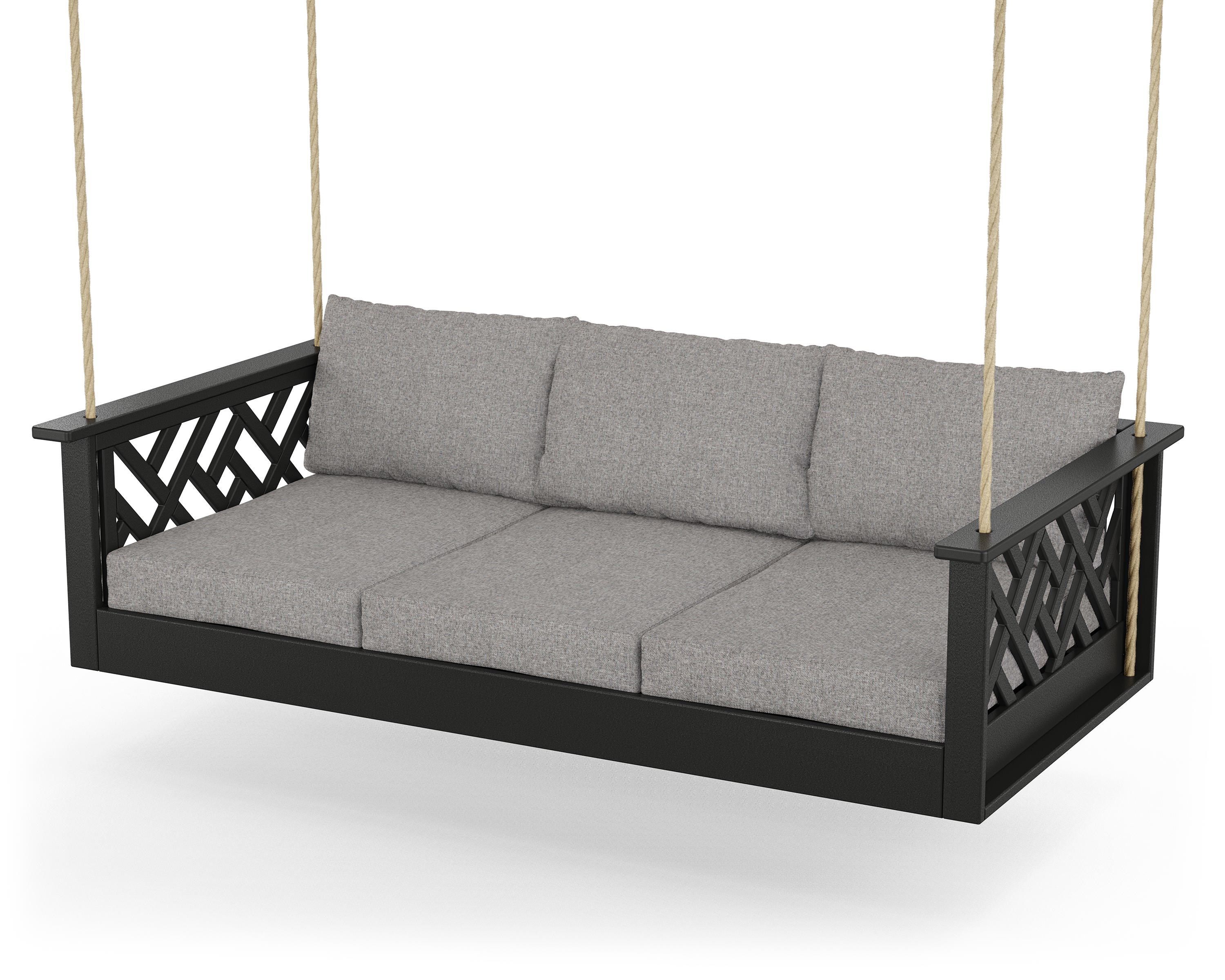 POLYWOOD® Chippendale Daybed Swing in Black / Grey Mist