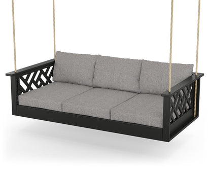 POLYWOOD® Chippendale Daybed Swing in Black / Grey Mist