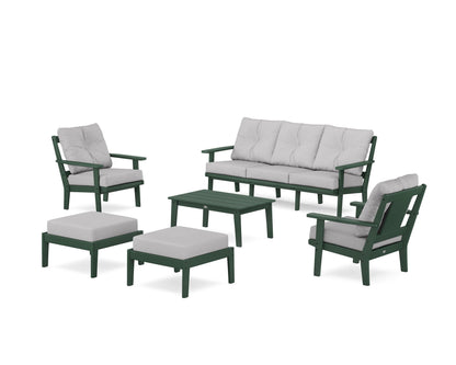 POLYWOOD® Prairie 6-Piece Lounge Sofa Set in Green / Granite