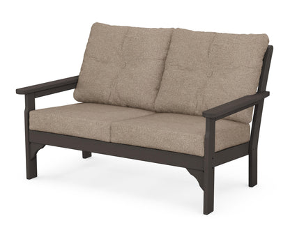 POLYWOOD® Vineyard Deep Seating Loveseat in Vintage Coffee / Spiced Burlap