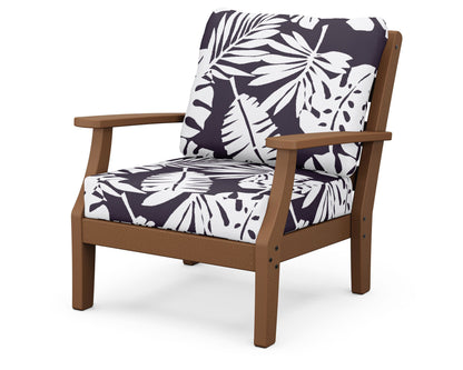 POLYWOOD® Chesapeake Deep Seating Chair in Teak / Leaf Navy