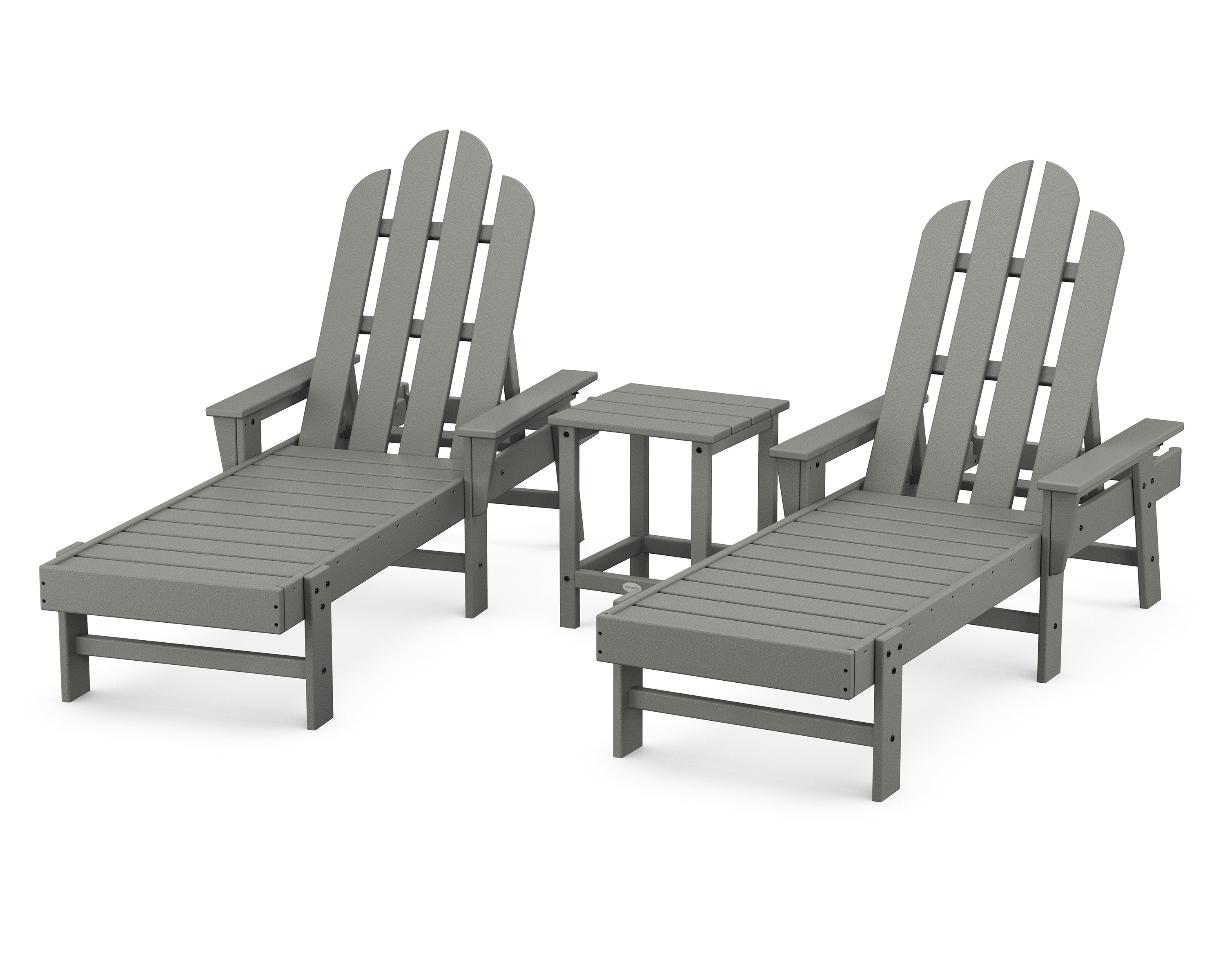 POLYWOOD® Long Island Chaise 3-Piece Set in Slate Grey