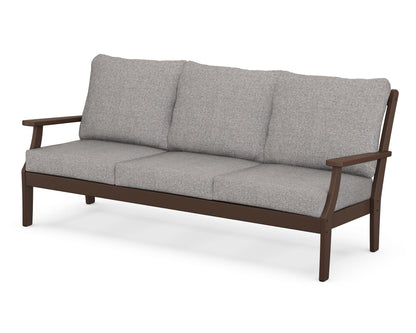 POLYWOOD® Braxton Deep Seating Sofa in Mahogany / Grey Mist