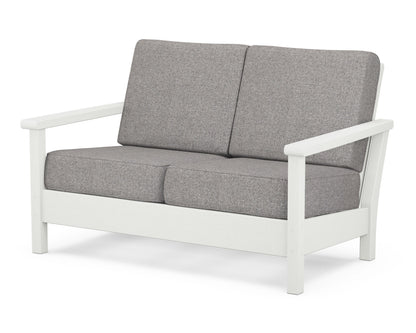 POLYWOOD® Harbour Deep Seating Loveseat in Vintage White / Grey Mist