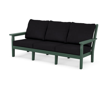 POLYWOOD® Chippendale Deep Seating Sofa in Green / Midnight Linen