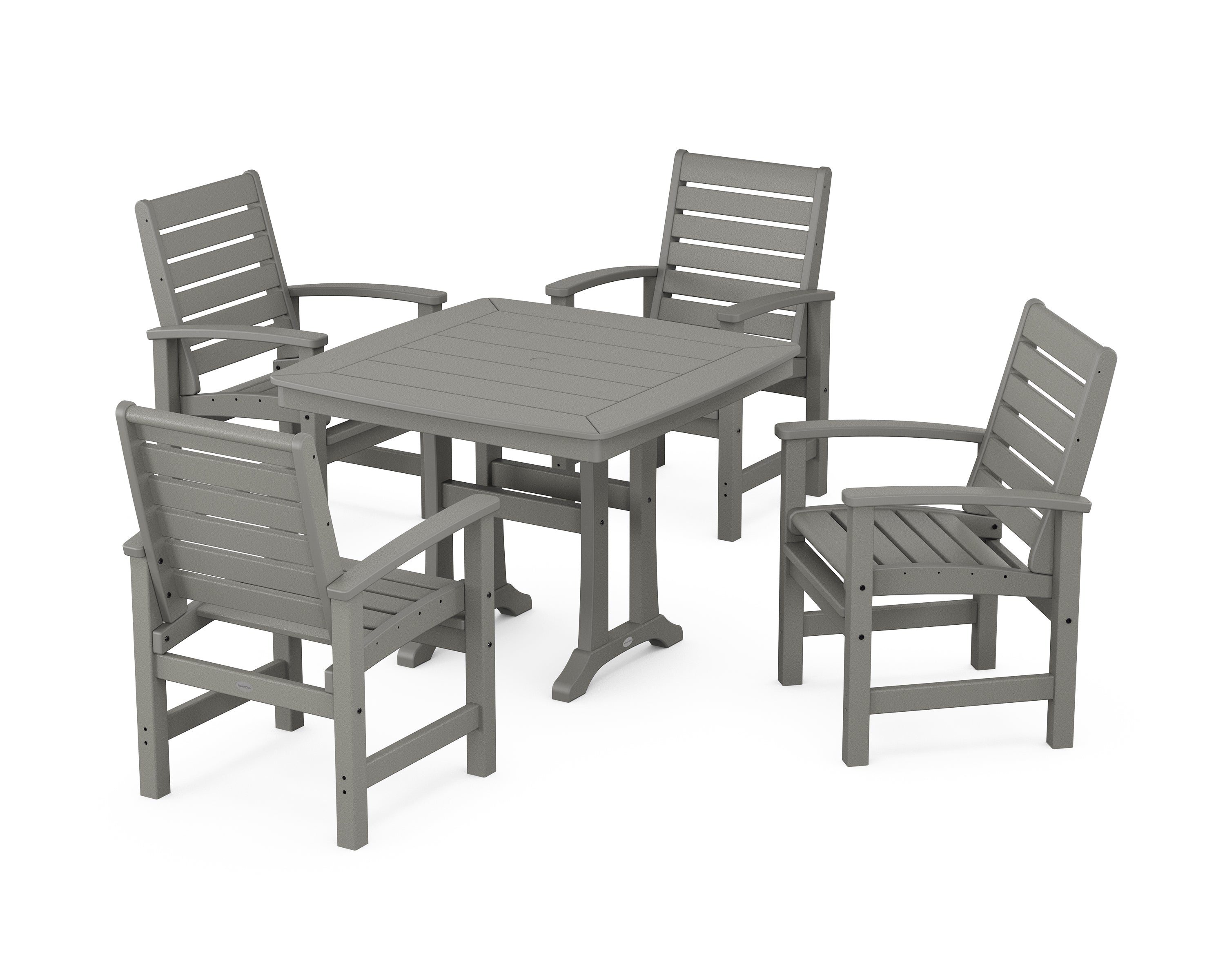 POLYWOOD® Signature 5-Piece Dining Set with Trestle Legs in Slate Grey