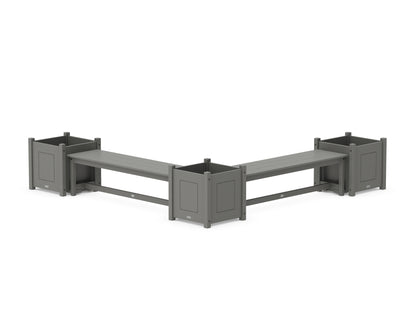 Country Living 60" Country Living L- Shaped Planter Bench Corner Set - Large in Slate Grey