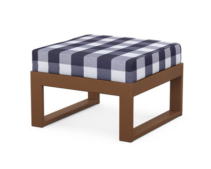 Unbranded Modular Ottoman - Modern in Teak / Buffalo Plaid Navy