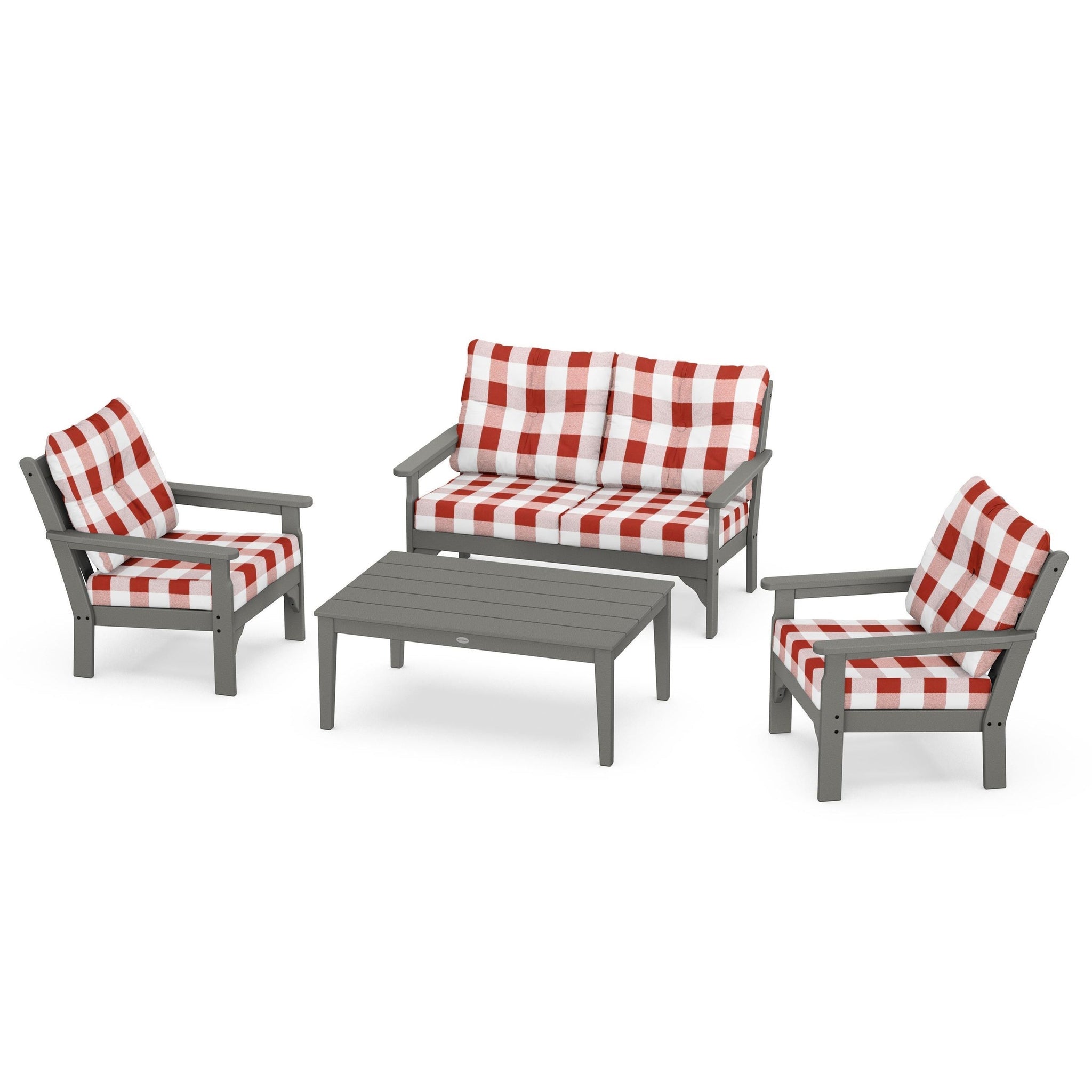 Vineyard 4 Piece Deep Seating Set - Slate Grey