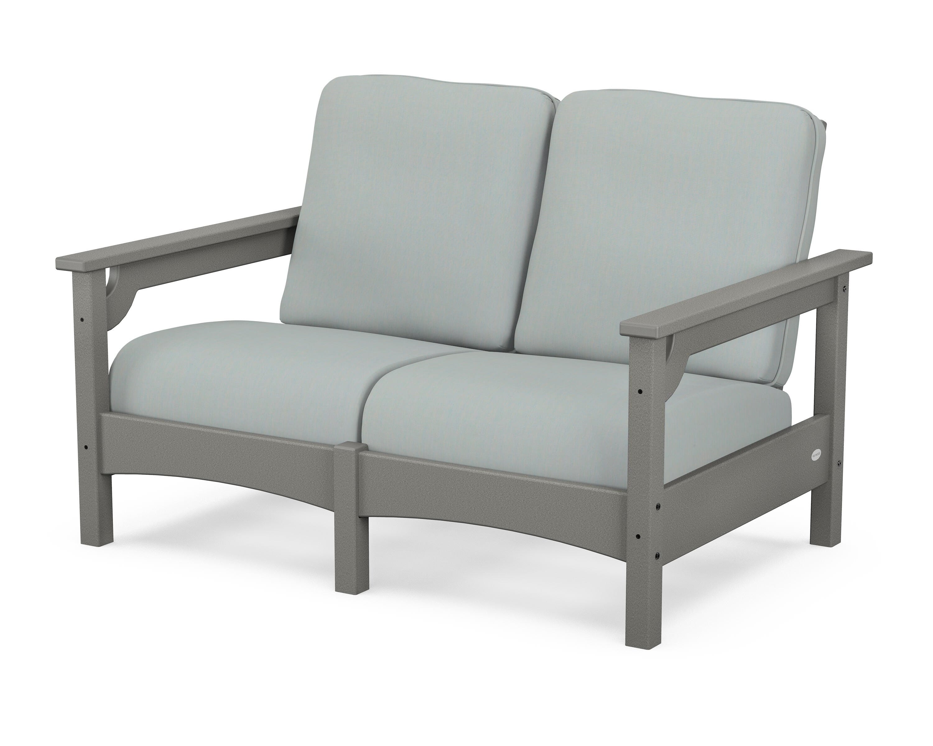 POLYWOOD® Club Loveseat in Slate Grey / Spa