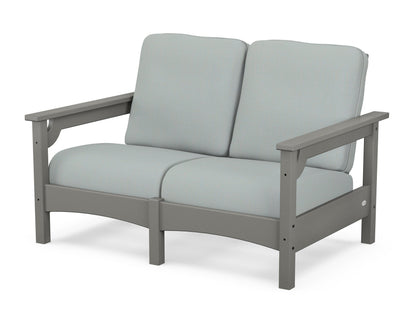 POLYWOOD® Club Loveseat in Slate Grey / Spa
