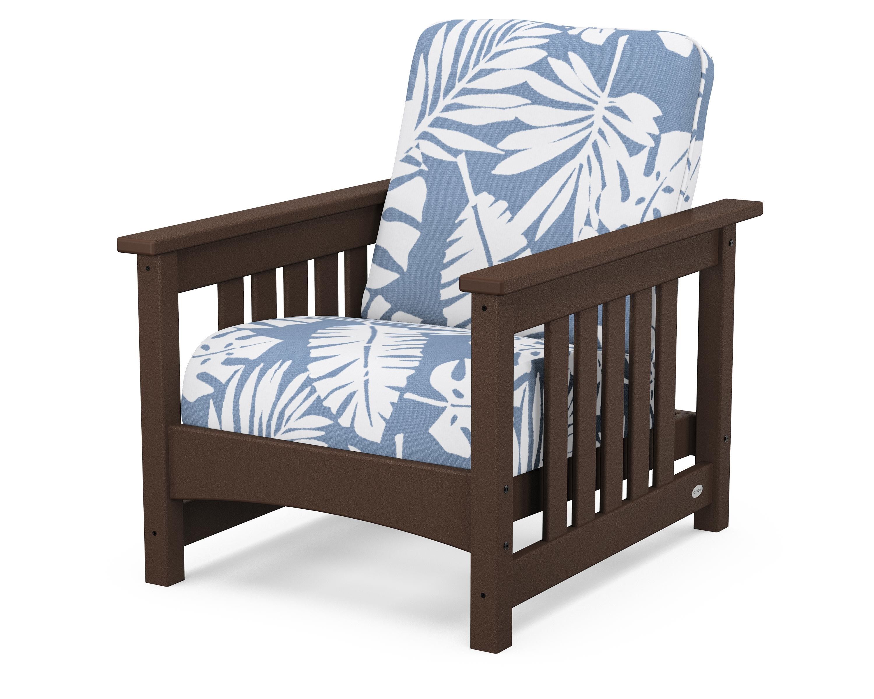 POLYWOOD® Club Mission Chair in Mahogany / Leaf Sky Blue