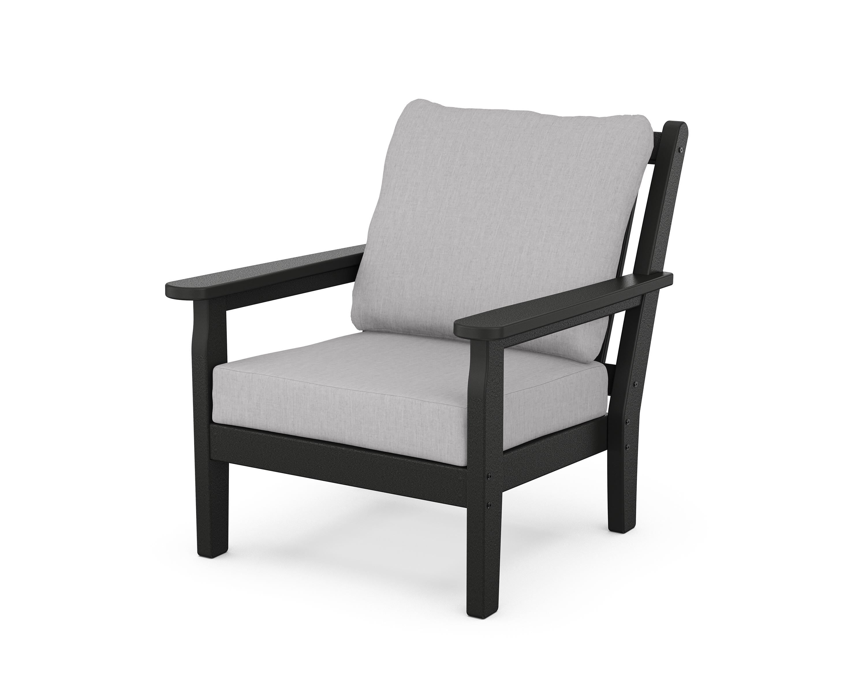 POLYWOOD® Chippendale Deep Seating Chair in Black / Granite