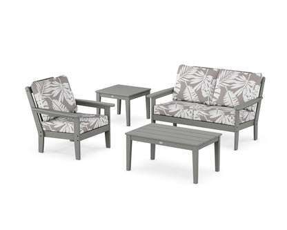 Country Living Wovendale 4-Piece Deep Seating Set in Slate Grey / Leaf Grey Mist