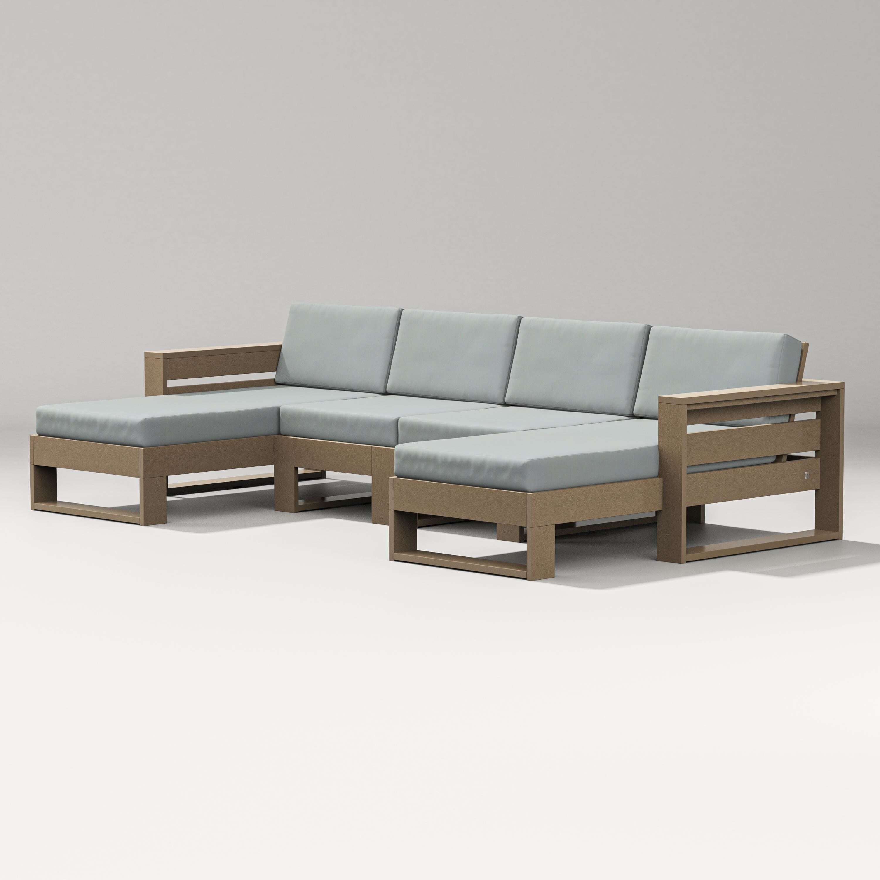 PW Designer Series Latitude Double Chaise Sectional in Vintage Sahara / Spa