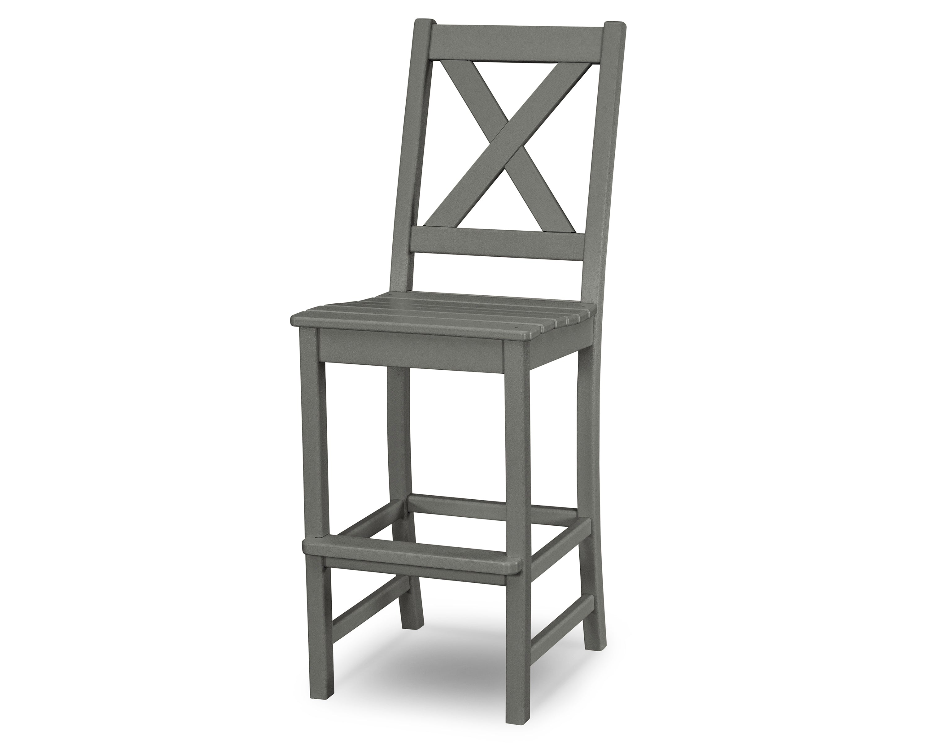 POLYWOOD® Braxton Bar Side Chair in Slate Grey