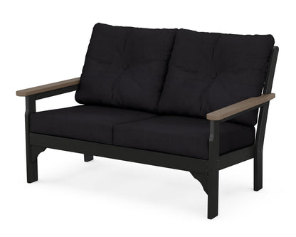 POLYWOOD® Vineyard Deep Seating Loveseat in Black / Kona / Midnight Linen