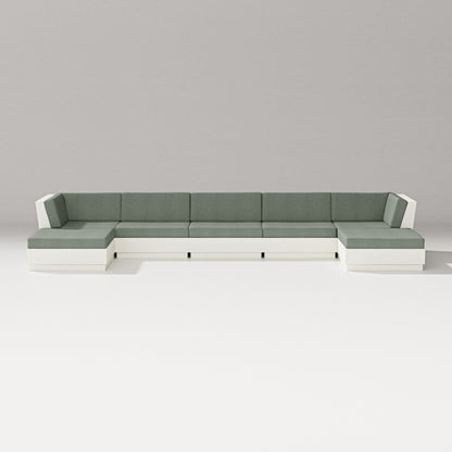 PW Designer Series Elevate 7-Piece Double Chaise Sectional in Vintage White / Cast Sage