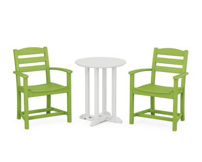 POLYWOOD® La Casa Café 3-Piece Round Bistro Dining Set in Lime / White
