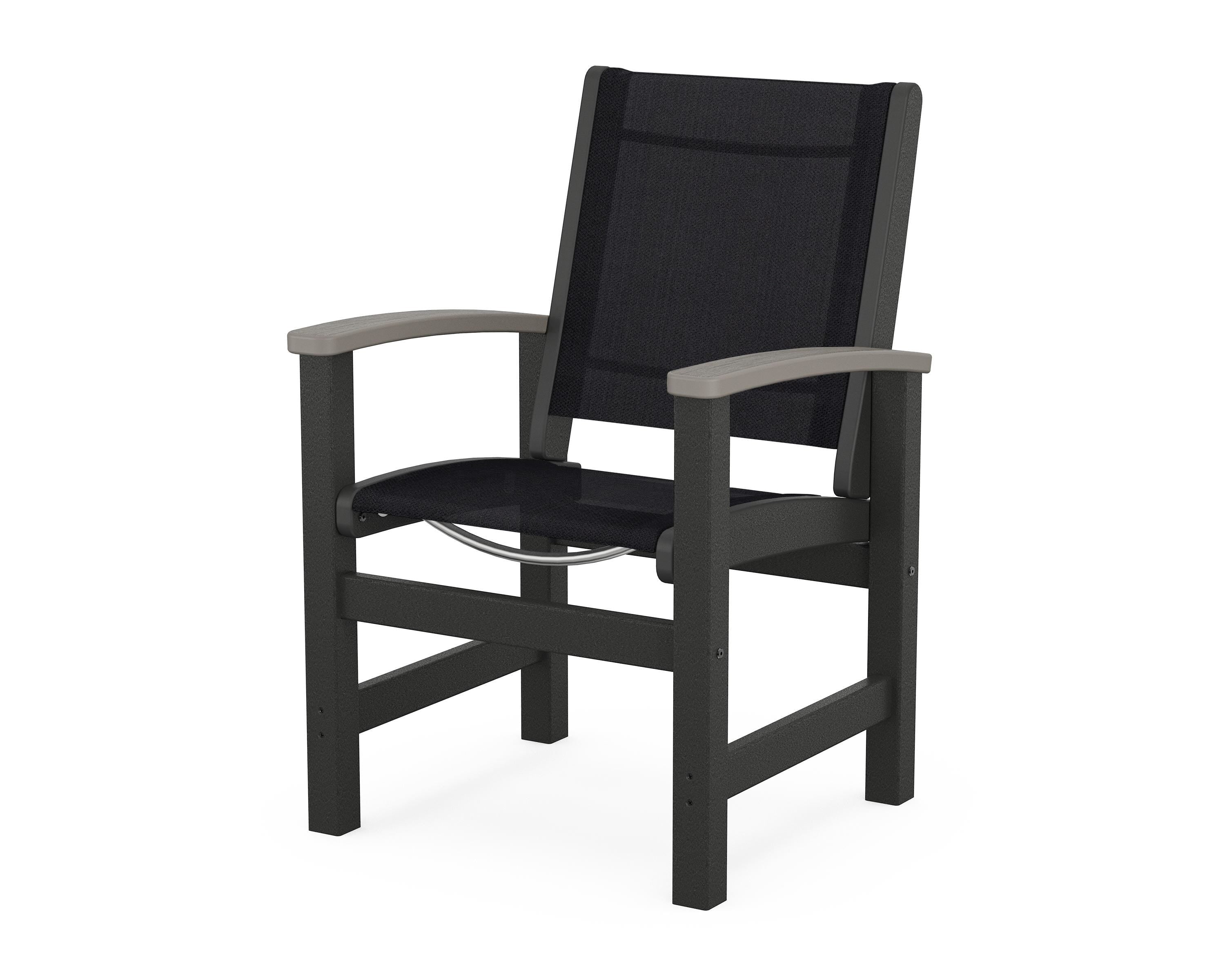 POLYWOOD® Coastal Dining Chair in Black / Driftwood / Black Sling