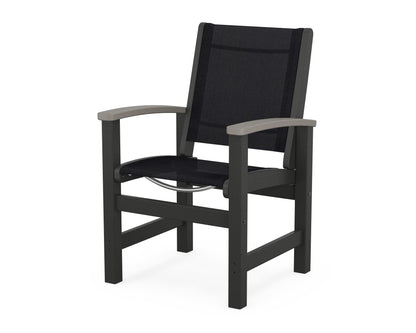 POLYWOOD® Coastal Dining Chair in Black / Driftwood / Black Sling
