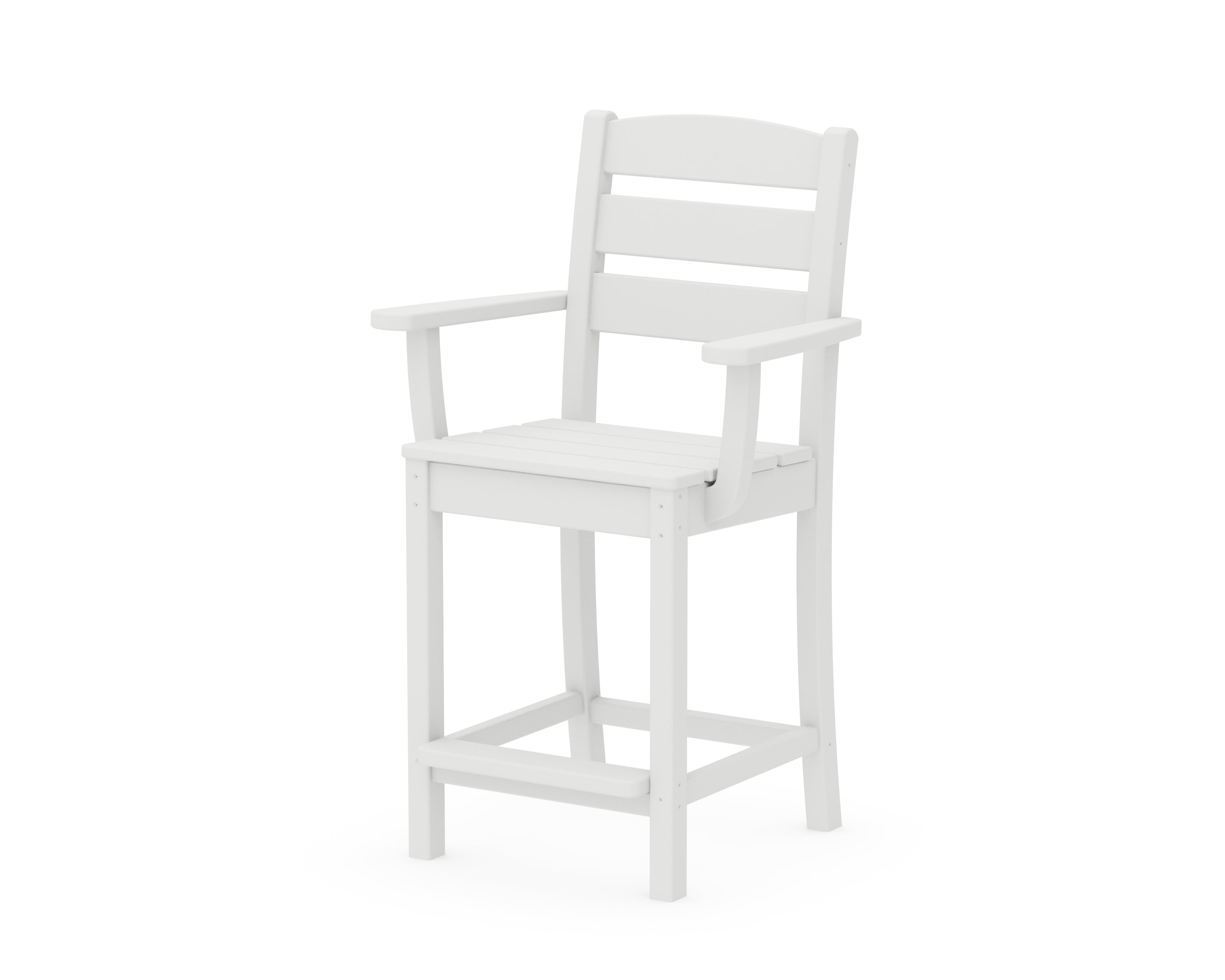 POLYWOOD® Lakeside Counter Arm Chair in White