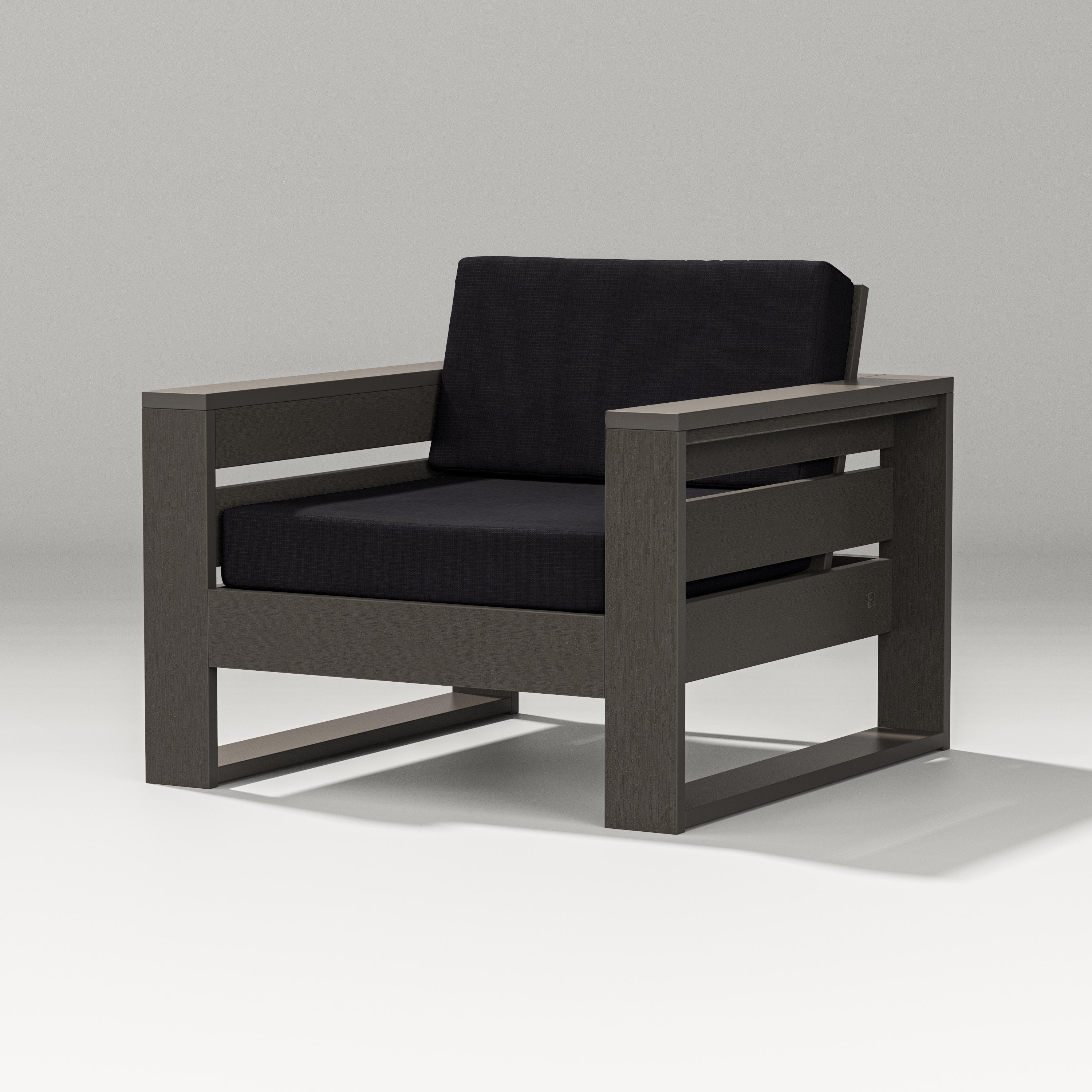 PW Designer Series Latitude Lounge Chair in Vintage Coffee / Midnight Linen