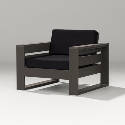 PW Designer Series Latitude Lounge Chair in Vintage Coffee / Midnight Linen