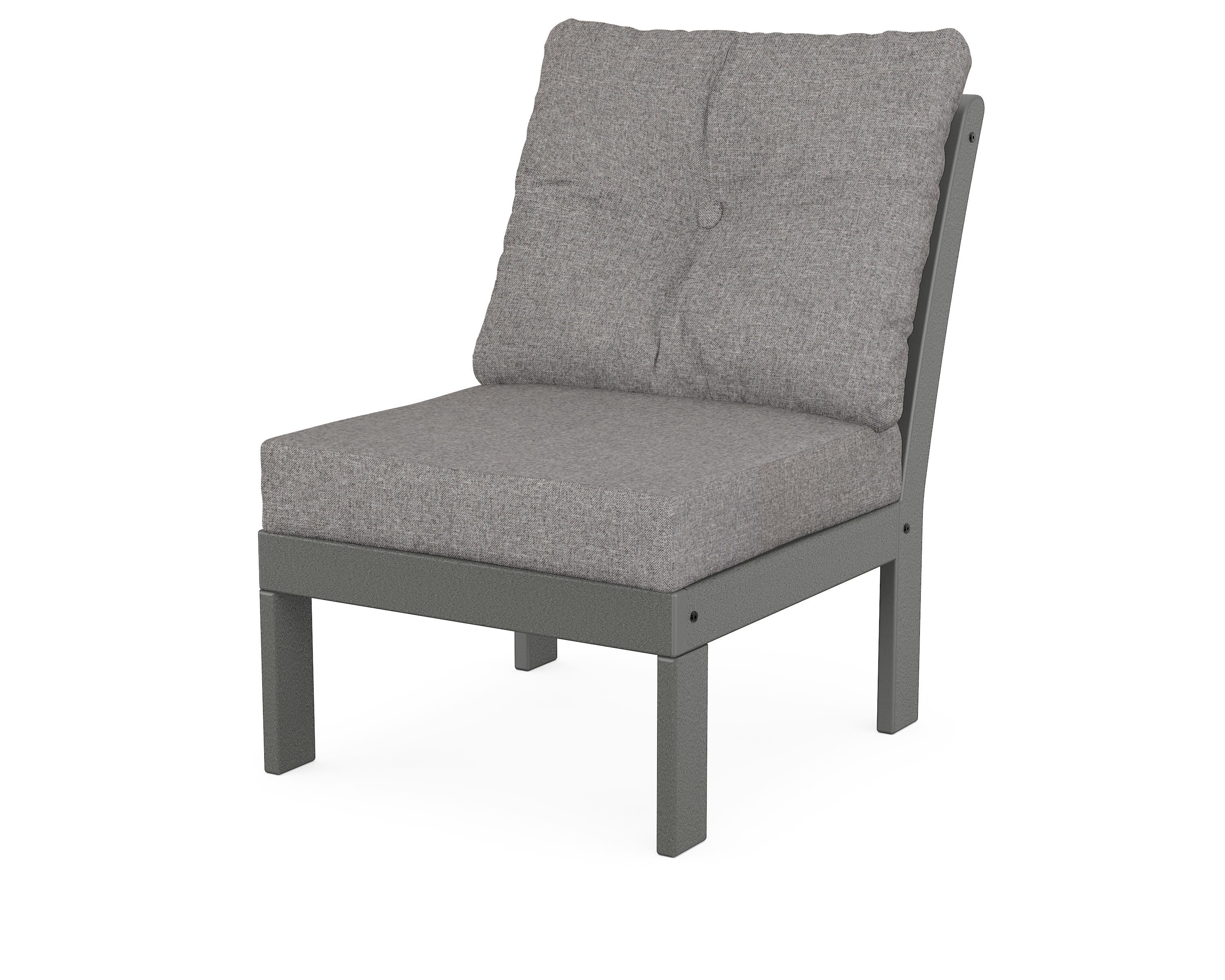 POLYWOOD® Vineyard Modular Armless Chair in Slate Grey / Grey Mist