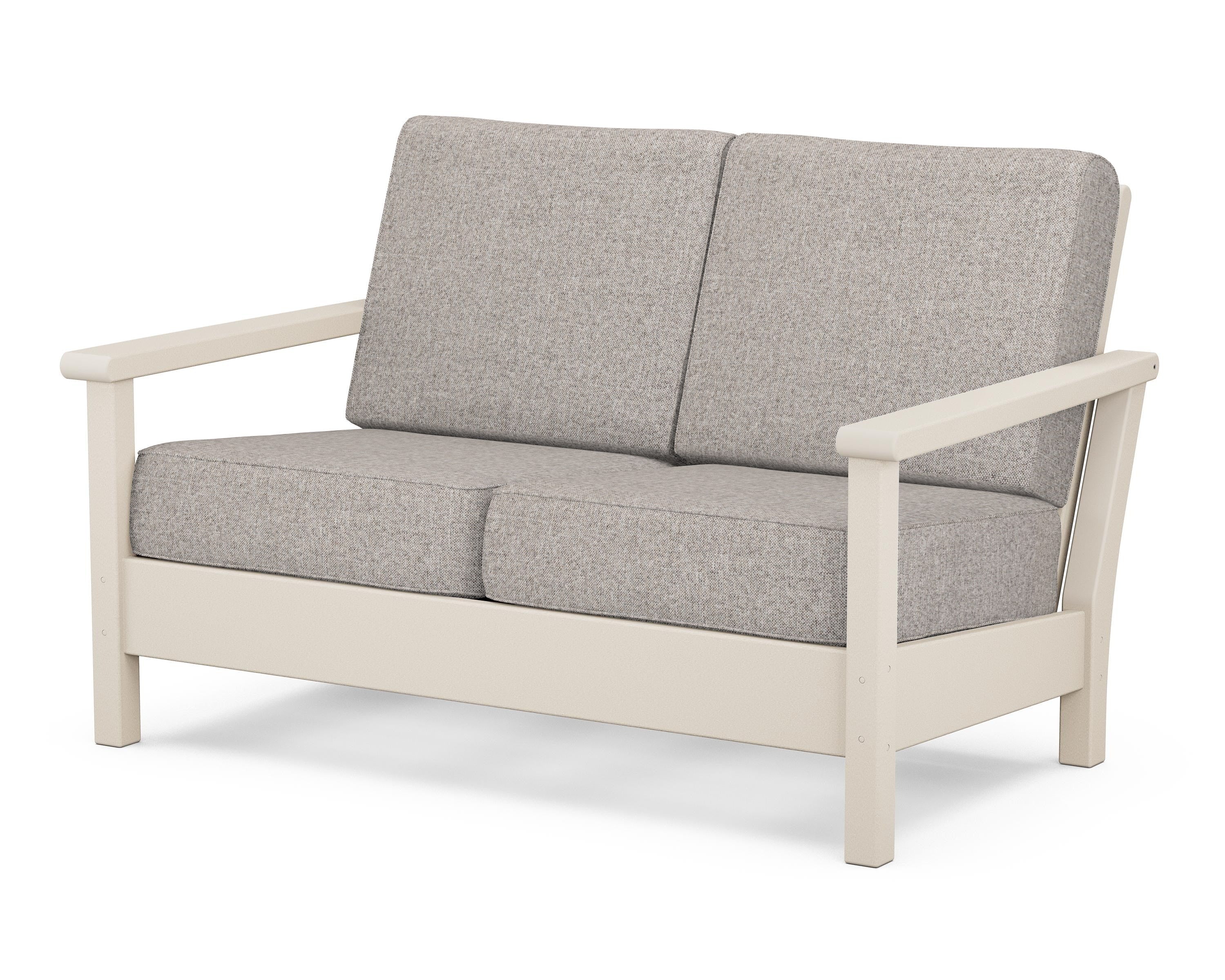 POLYWOOD® Harbour Deep Seating Loveseat in Sand / Weathered Tweed
