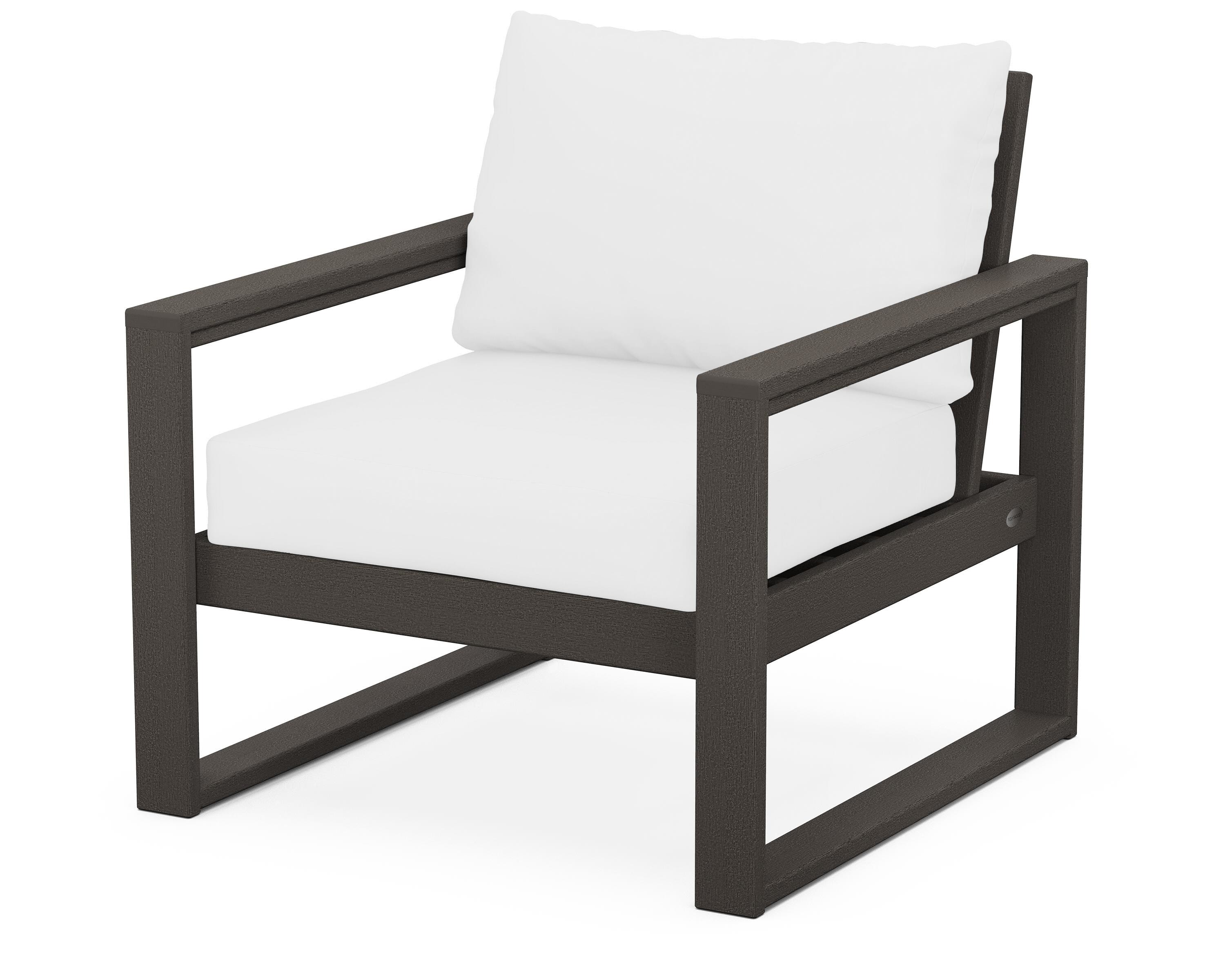 POLYWOOD® EDGE Club Chair in Vintage Coffee / Natural