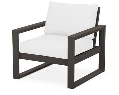 POLYWOOD® EDGE Club Chair in Vintage Coffee / Natural