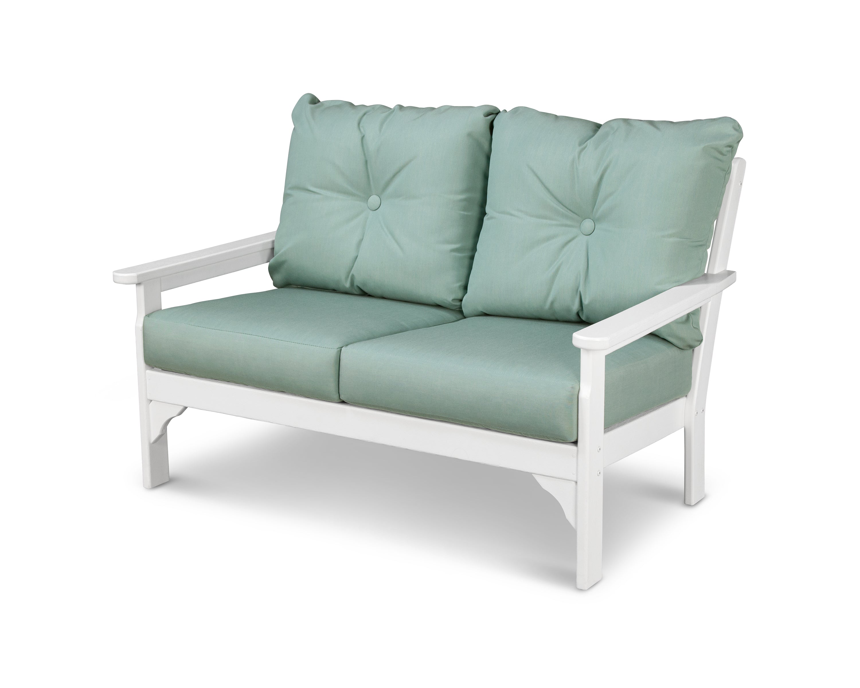 POLYWOOD® Vineyard Deep Seating Loveseat in White / Spa