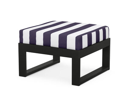 Unbranded Modular Ottoman - Modern in Black / Cabana Stripe Navy