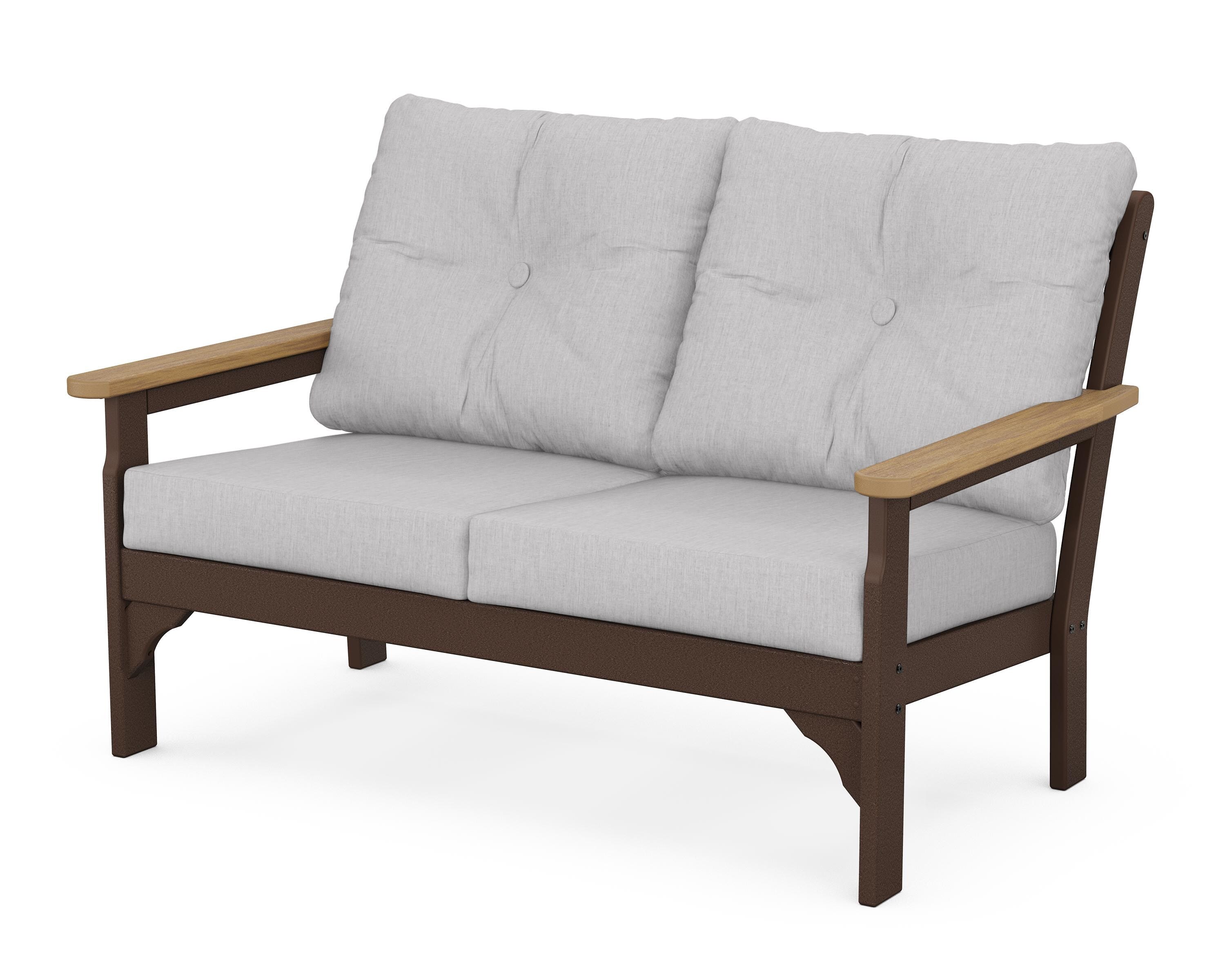 POLYWOOD® Vineyard Deep Seating Loveseat in Mahogany / Natural / Granite