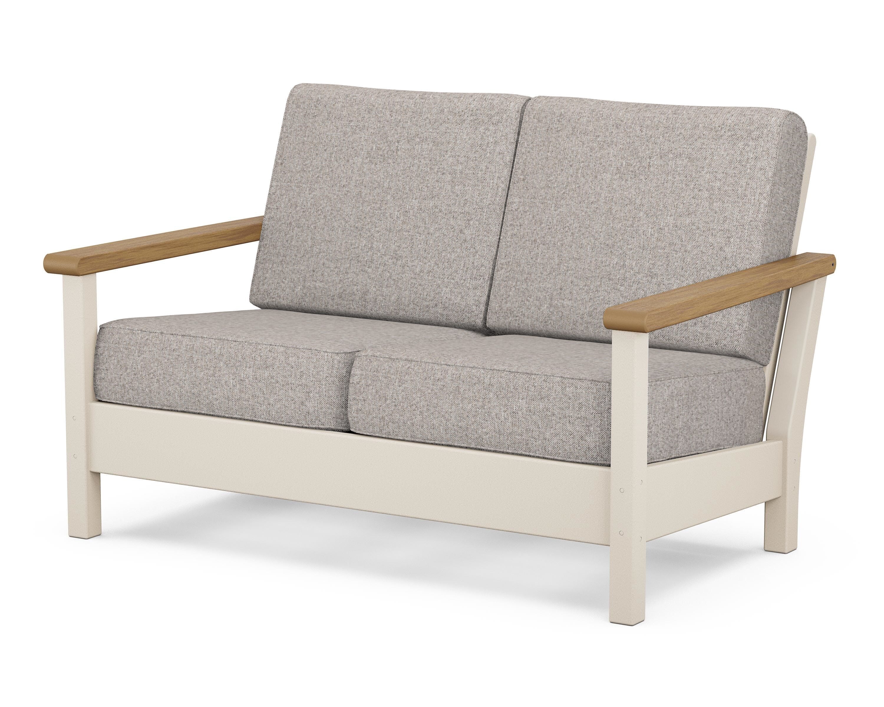 POLYWOOD® Harbour Deep Seating Loveseat in Sand / Natural / Weathered Tweed