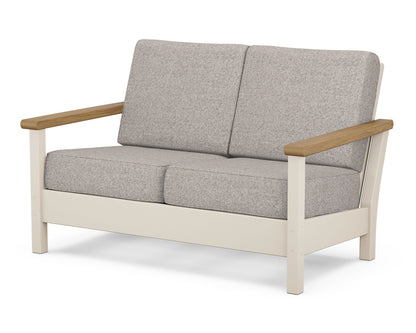 POLYWOOD® Harbour Deep Seating Loveseat in Sand / Natural / Weathered Tweed