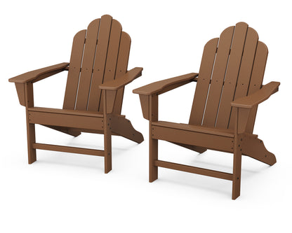POLYWOOD® Long Island Adirondack 2-Piece Set in Teak