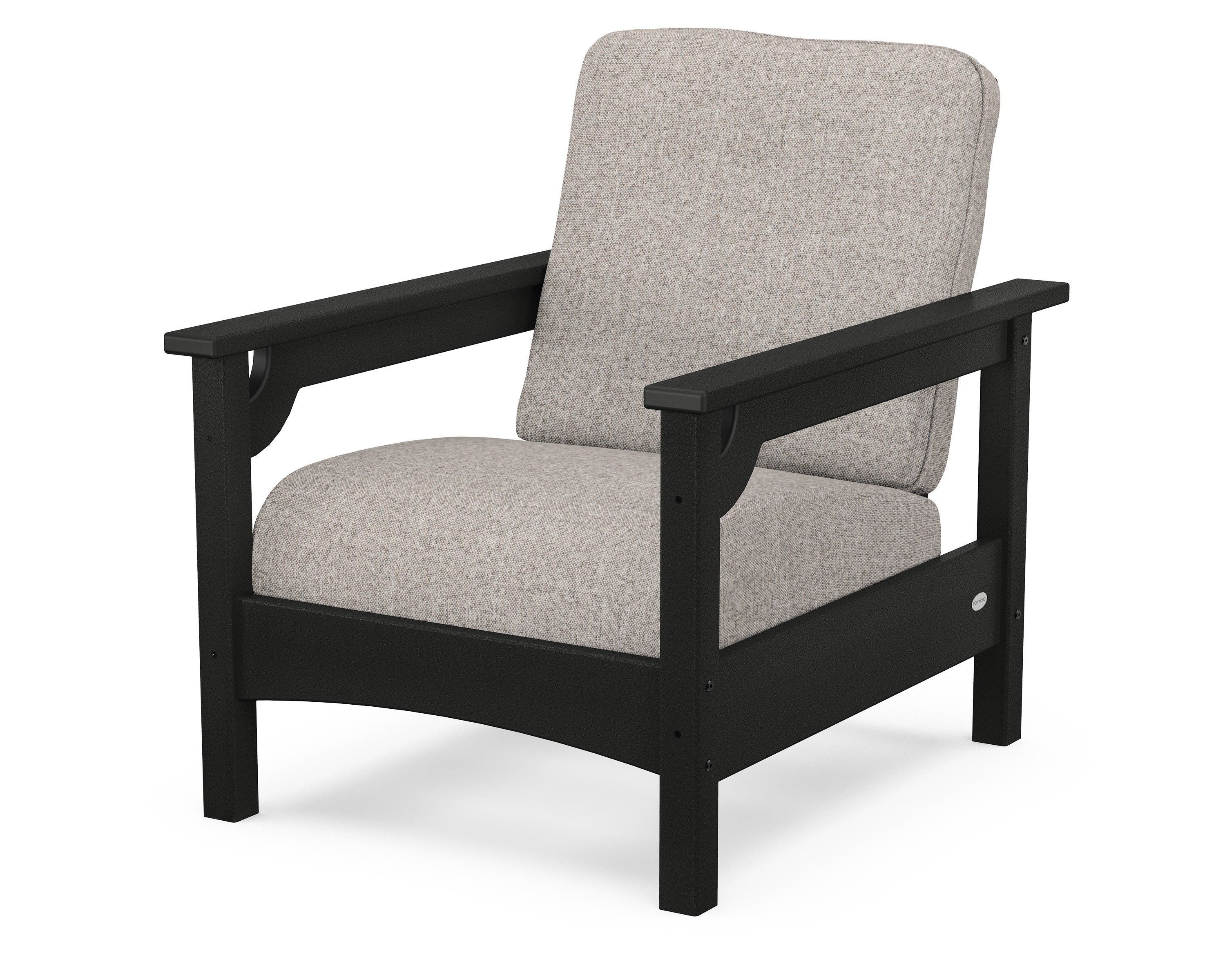 POLYWOOD® Club Chair in Black / Weathered Tweed