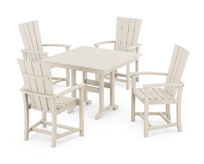 POLYWOOD® Quattro 5-Piece Farmhouse Dining Set in Sand