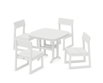 POLYWOOD® EDGE Side Chair 5-Piece Dining Set in White